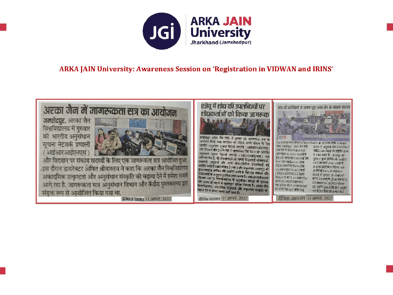 Awareness Session on ‘Registration in VIDWAN and IRINS’