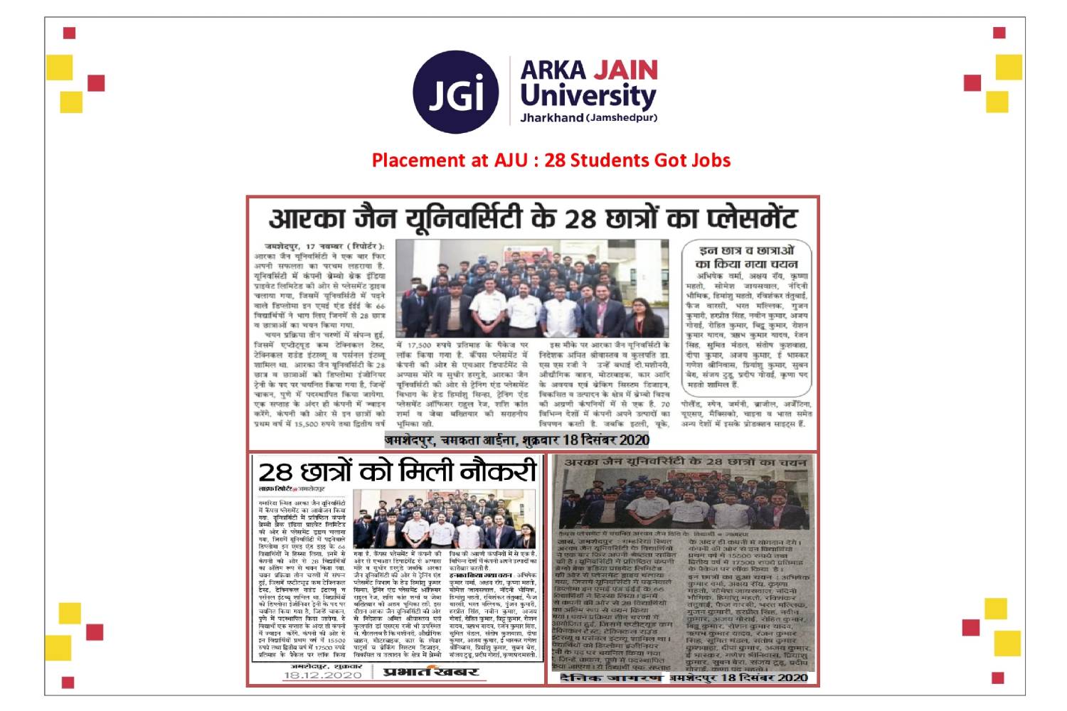 Placement Drive | Placement at AJU : 28 students Got Job